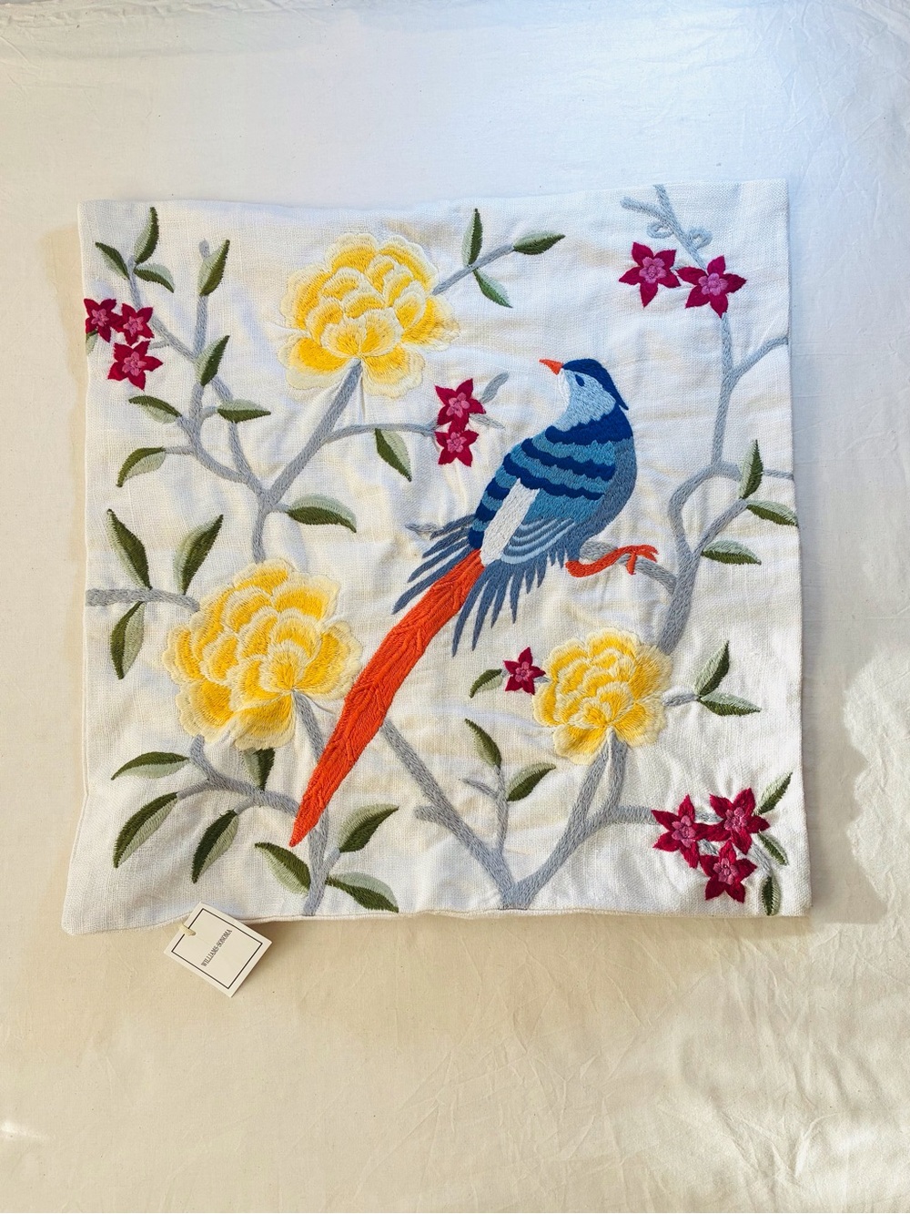 Williams Sonoma embroidered pillow cover